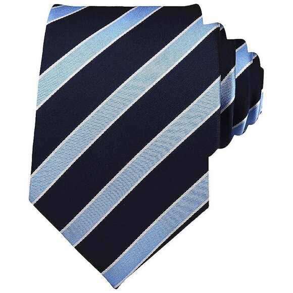 Other - Men's Gingham Check Stripe Ties Pattern Business Blue Navy Stripe